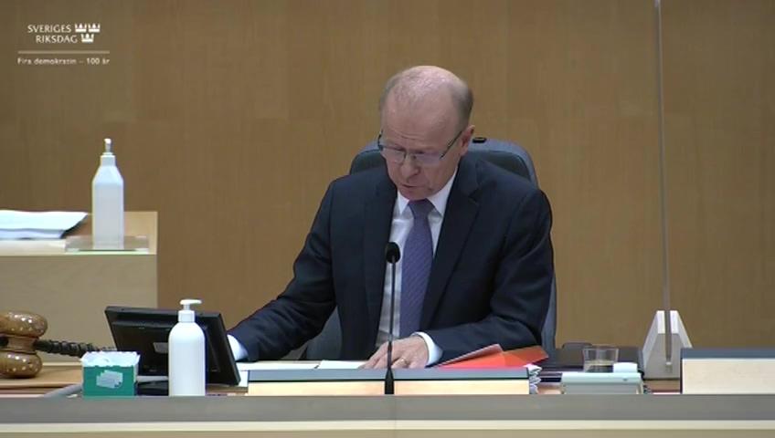 Stillbild från Debatt om förslag, Riksrevisionens rapport om transportbidraget