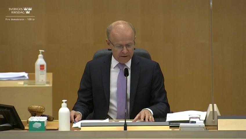 Stillbild från Debatt om förslag, Kompletterande bestämmelser till EU:s förordning om gräsrotsfinansiering