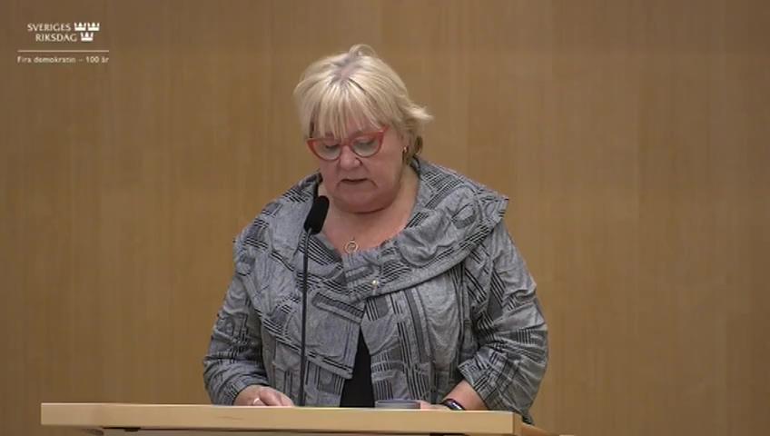 Stillbild från Debatt om förslag, Samhall