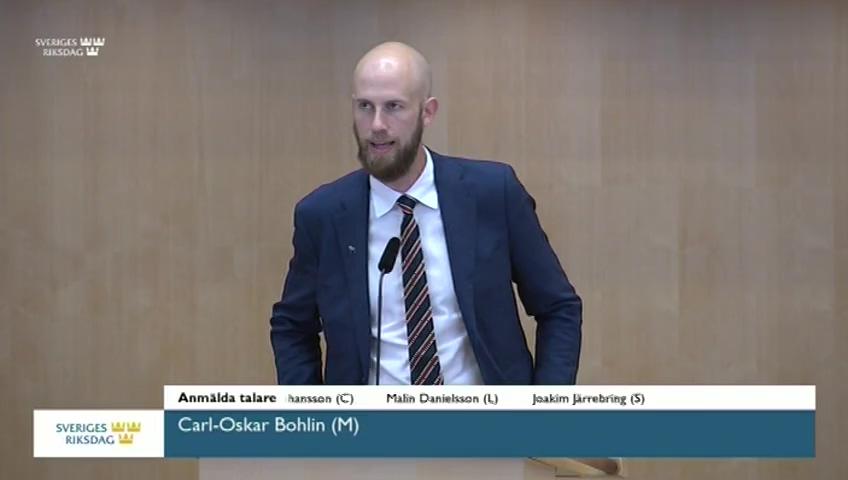 Stillbild från Debatt om förslag, Klimatdeklaration för byggnader