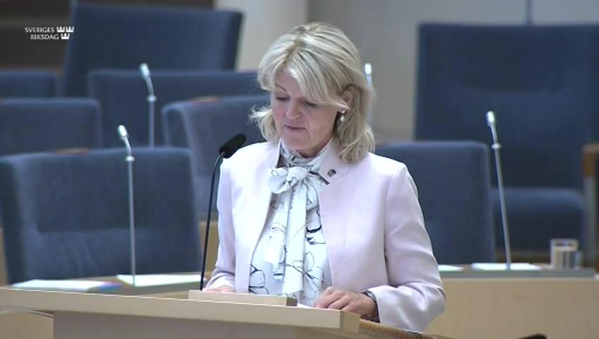 Stillbild från Interpellationsdebatt, Patent och immaterialrättsskydd på vaccin mot covid-19