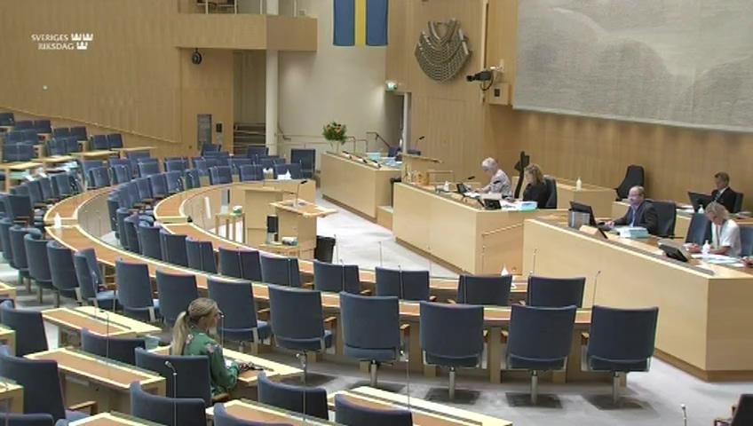 Stillbild från Debatt om förslag, Anpassningar till EU:s nya förordningar om medicintekniska produkter – del 2