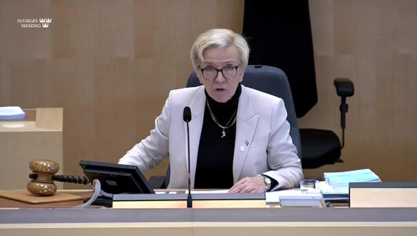 Stillbild från Debatt om förslag, Ökad ordning och säkerhet i frivården