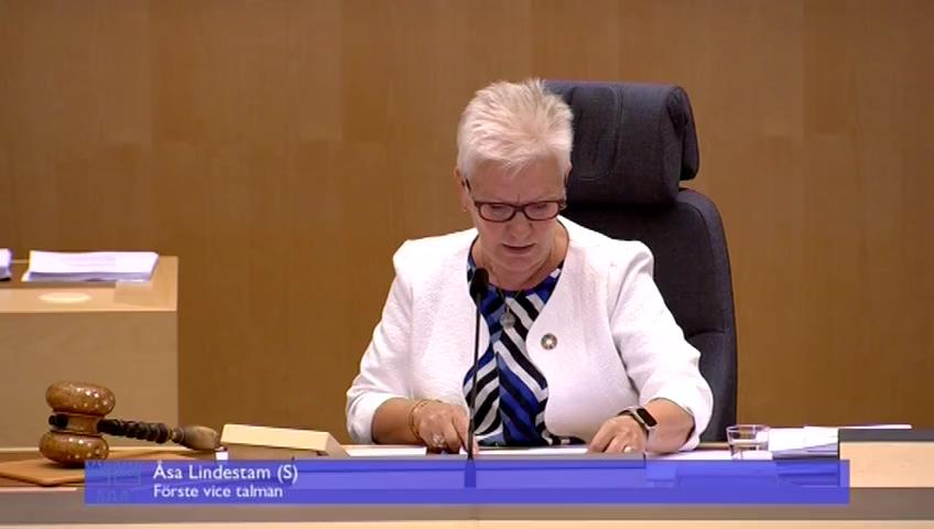 Stillbild från Debatt om förslag, Årsredovisning för staten 2018