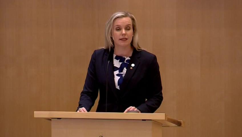 Stillbild från Debatt om förslag, Polisens tillgång till underrättelser från Försvarets radioanstalt