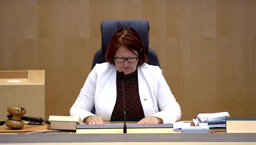 Stillbild från Debatt om förslag, Indelning i utgiftsområden