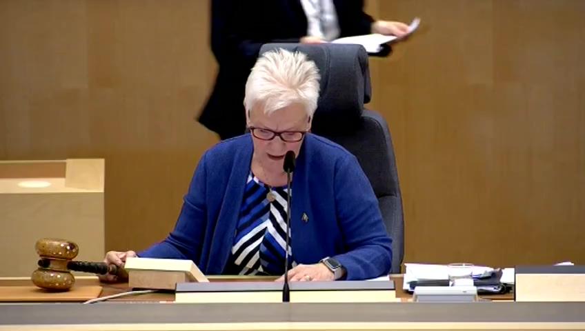 Stillbild från Debatt om förslag, Ändring av sammansättningen av Skolväsendets överklagandenämnd