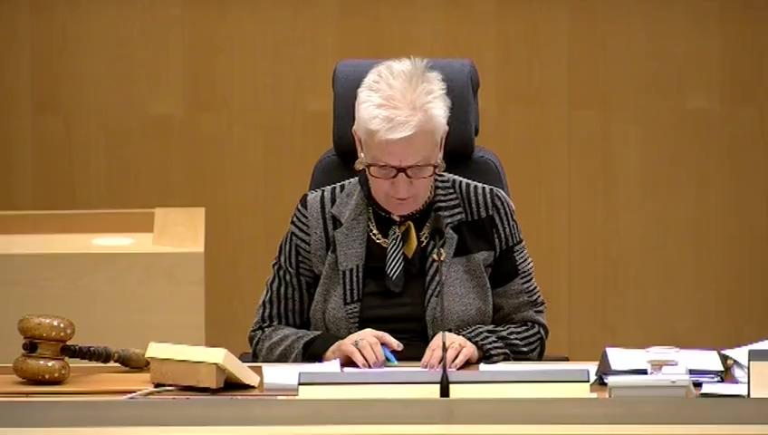 Stillbild från Debatt om förslag, Insolvensregister enligt 2015 års insolvensförordning