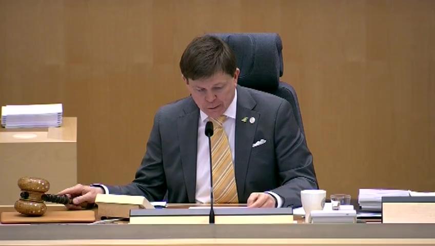 Stillbild från Debatt om förslag, Kompletterande bestämmelser till EU:s förordning om transparens i transaktioner för värdepappersfinansiering och om återanvändning