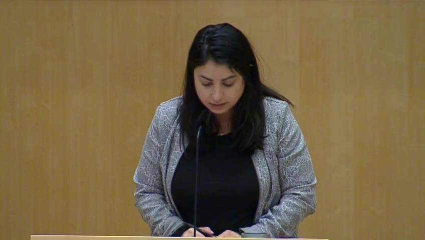 Stillbild från Debatt om förslag, Riksrevisionens rapport om återkrav av bostadsbidrag