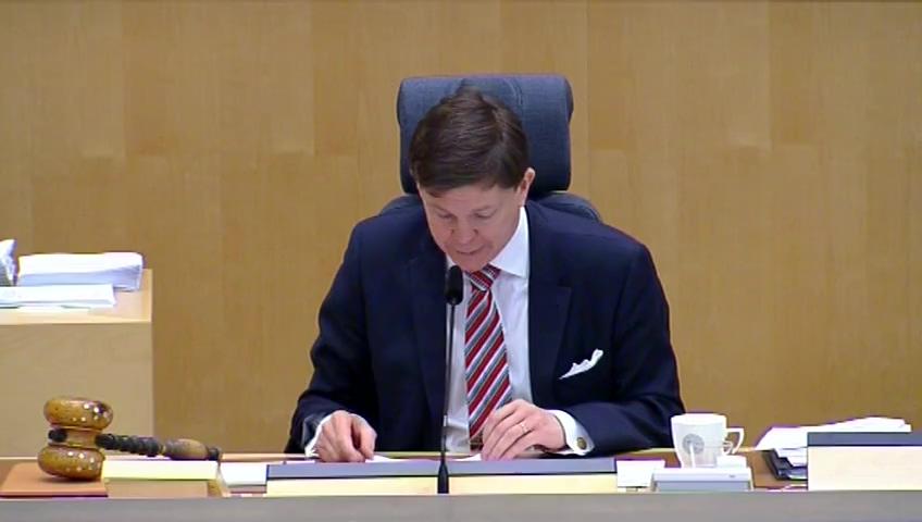 Stillbild från Debatt om förslag, Avvecklingssystem som inte omfattas av EU:s regelverk och föreskrifter om produktingripande