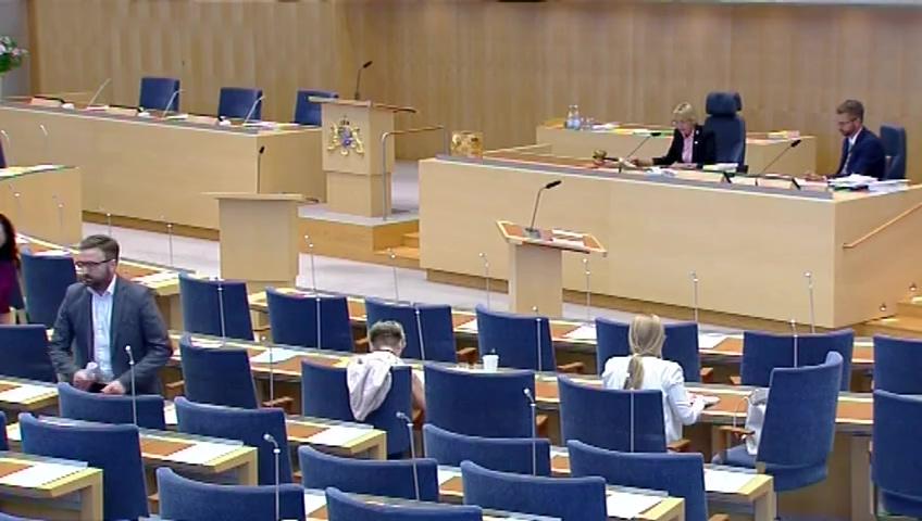 Stillbild från Debatt om förslag, Riksrevisionens rapport om Sida-finansierad myndighetssamverkan