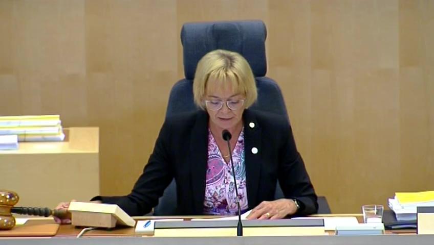 Stillbild från Debatt om förslag, Uppskov med behandlingen av vissa ärenden