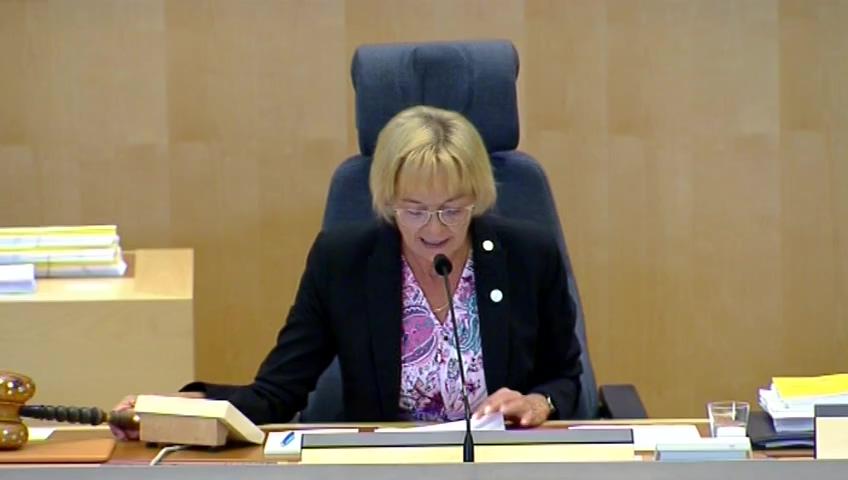 Stillbild från Debatt om förslag, Uppskov med behandlingen av vissa ärenden