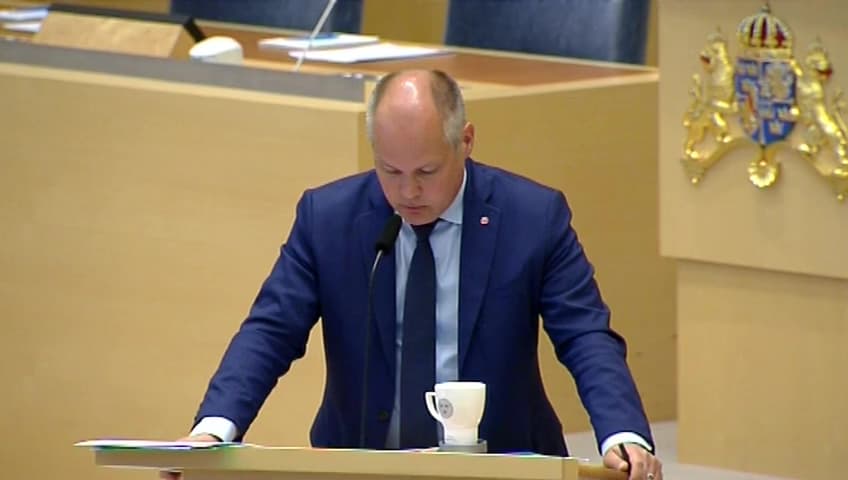 Stillbild från Interpellationsdebatt, Brottslighet i tiggeriets spår