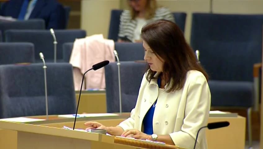 Stillbild från Interpellationsdebatt, Mänskliga rättigheter och handeln med Iran