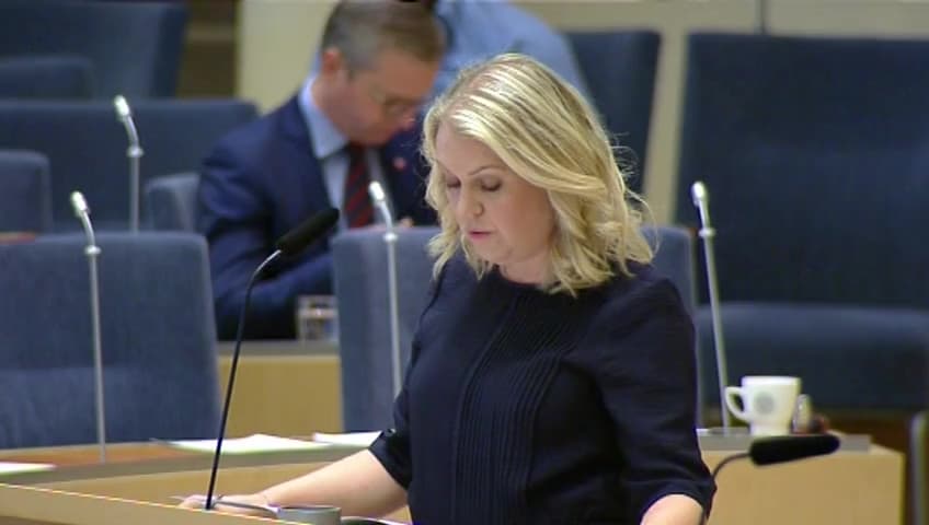 Stillbild från Interpellationsdebatt, Jourer som arbetar gentemot män som är utsatta för våld i nära relationer