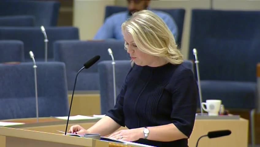 Stillbild från Interpellationsdebatt, Lagen om stöd och service
