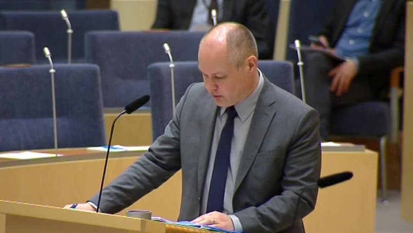 Stillbild från Interpellationsdebatt, Nationellt tiggeriförbud