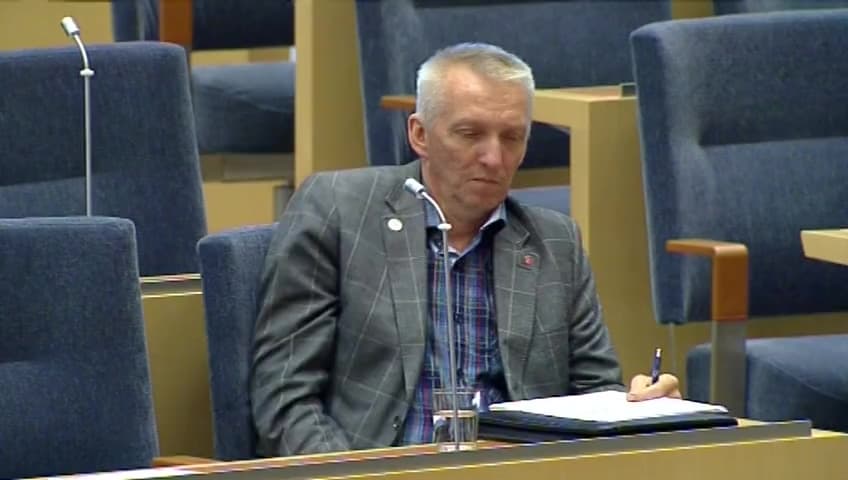 Stillbild från Interpellationsdebatt, Haparandabanan