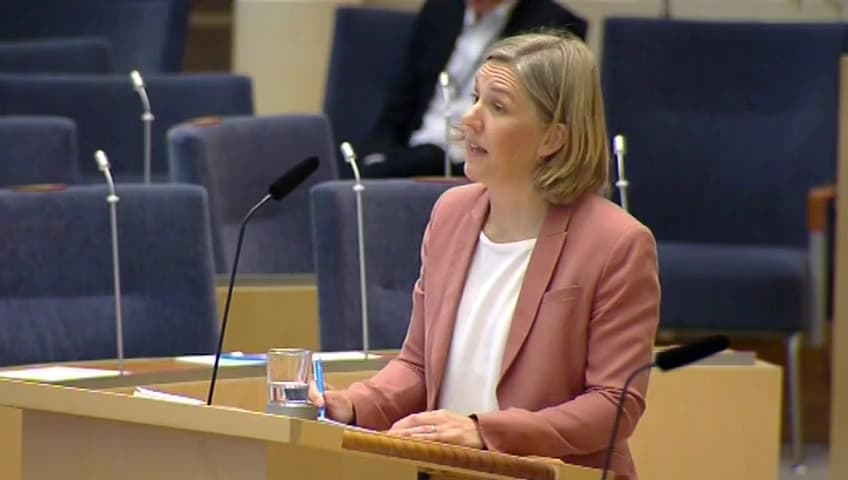 Stillbild från Interpellationsdebatt, Åtgärder för att nå miljömålen