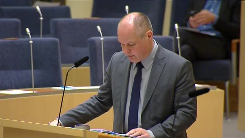 Stillbild från Interpellationsdebatt, Åtgärder mot narkotikabrottslighet