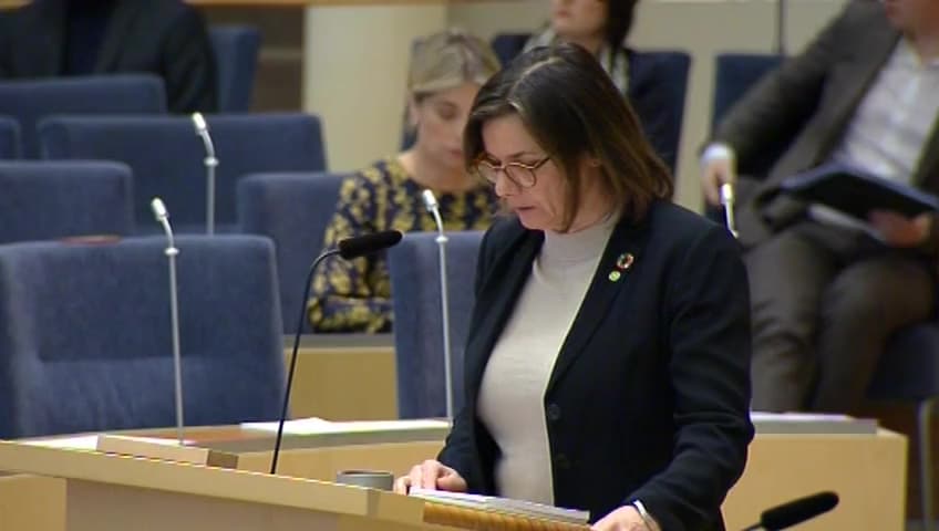 Stillbild från Interpellationsdebatt, Biståndet till palestinska myndigheten