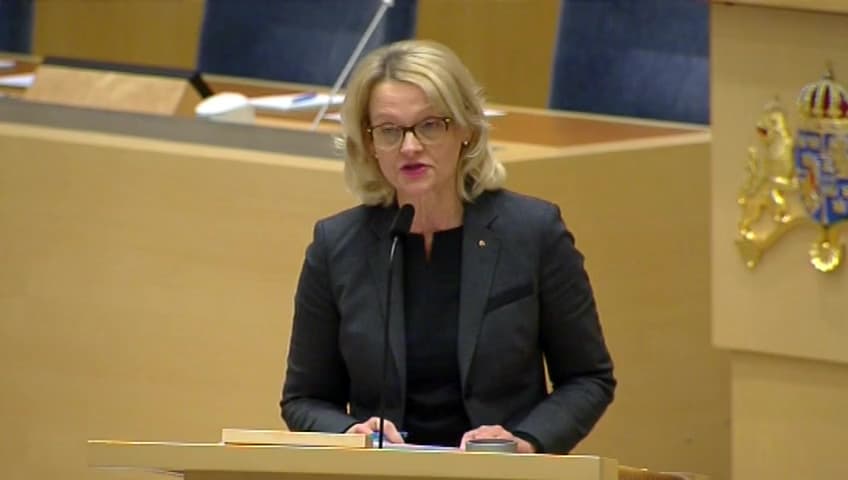Stillbild från Interpellationsdebatt, Regeringens förslag om nya möjligheter till uppehållstillstånd