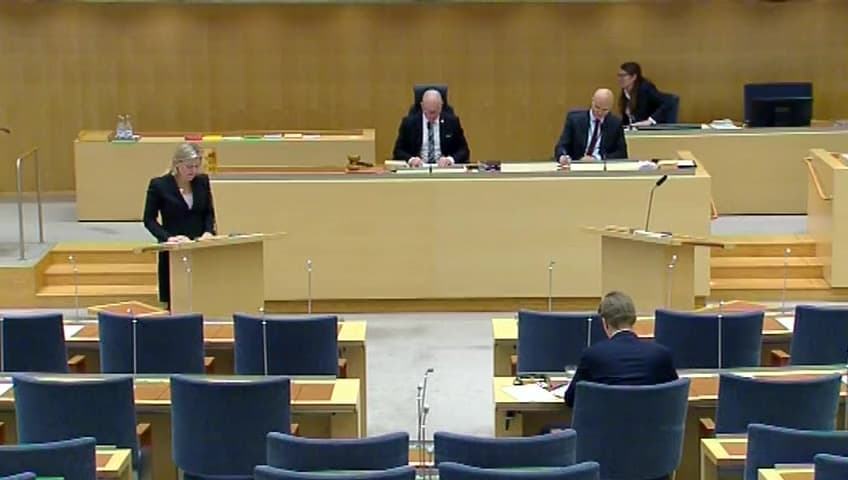 Stillbild från Interpellationsdebatt, En utvidgning av RUT-avdraget