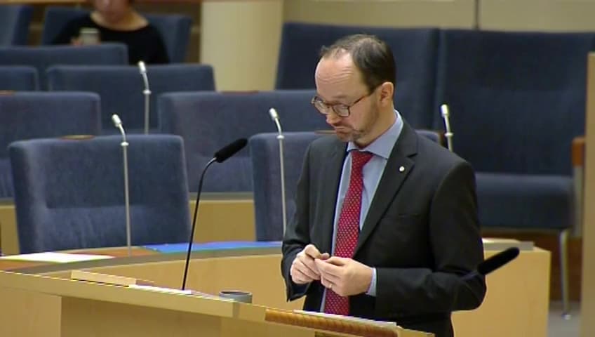 Stillbild från Interpellationsdebatt, Förändringar på riksväg 50