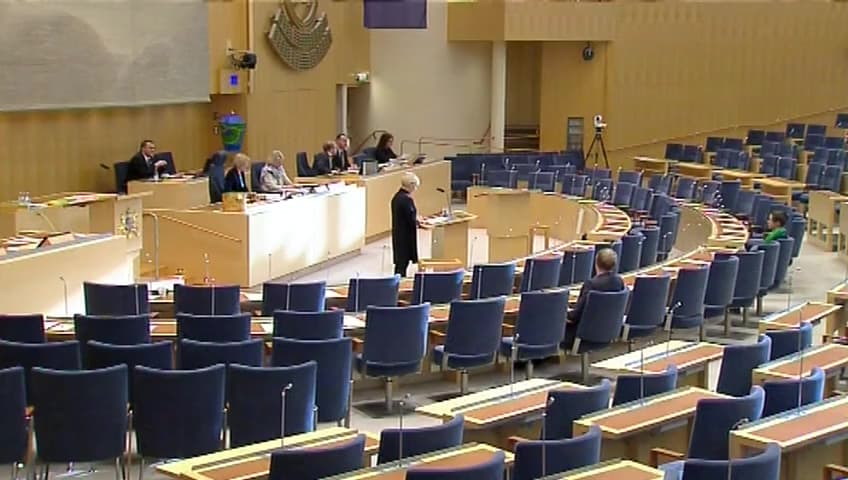 Stillbild från Interpellationsdebatt, Försvarsberedningen och säkerhetspolitiken