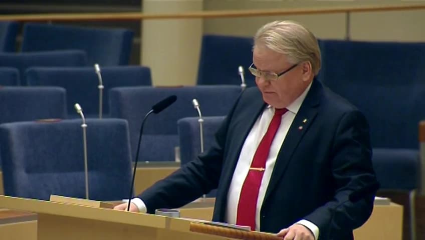 Stillbild från Interpellationsdebatt, Fjärrstyrd flygledarverksamhet