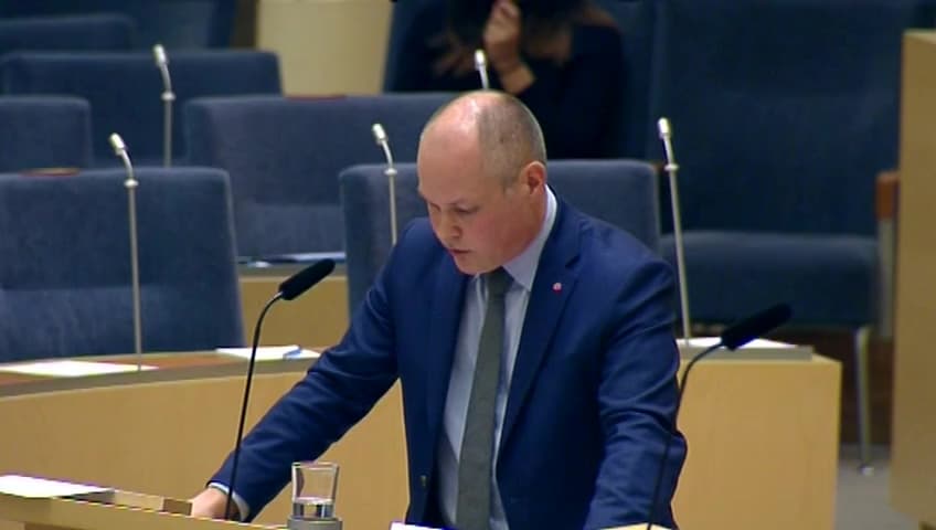 Stillbild från Interpellationsdebatt, Polisens svåra arbetssituation