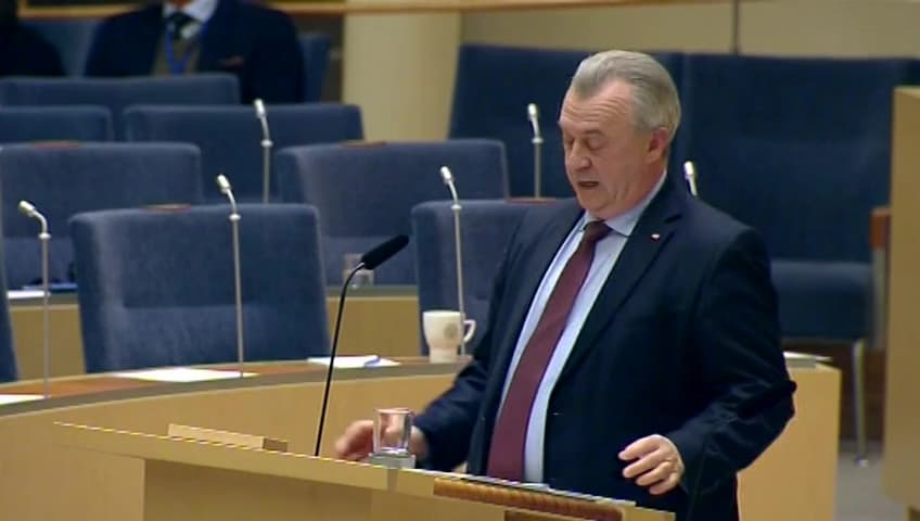 Stillbild från Interpellationsdebatt, Torskbeståndet i Östersjön