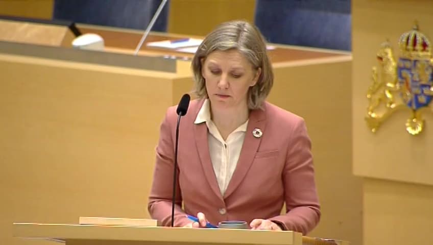 Stillbild från Interpellationsdebatt, Ostlänken förbi Skavsta flygplats