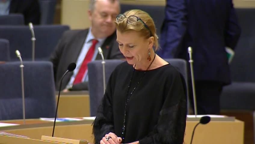 Stillbild från Interpellationsdebatt, Försäkringskassans utbetalning av assistansersättning