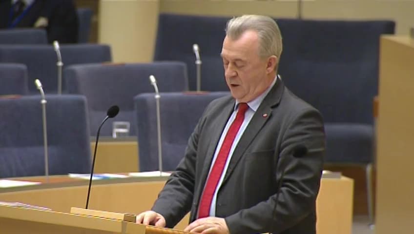 Stillbild från Interpellationsdebatt, Sveriges livsmedelsproduktion