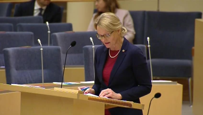 Stillbild från Interpellationsdebatt, Migrationsverkets skuld till kommunsektorn