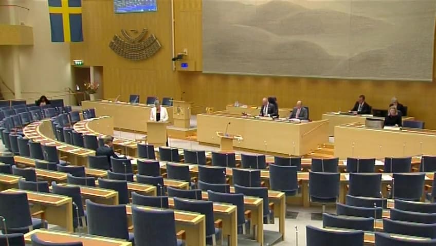 Stillbild från Interpellationsdebatt, Arbetsförmedlingens Förberedande och orienterande utbildning