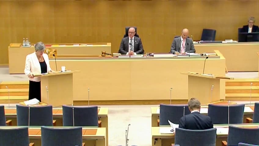 Stillbild från Interpellationsdebatt, Nya reformer för arbetsmarknaden