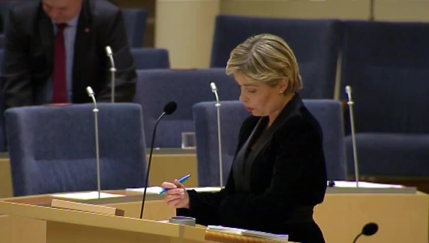 Stillbild från Interpellationsdebatt, Konsekvenser av slopad skattefrihet för hälso- och sjukvård