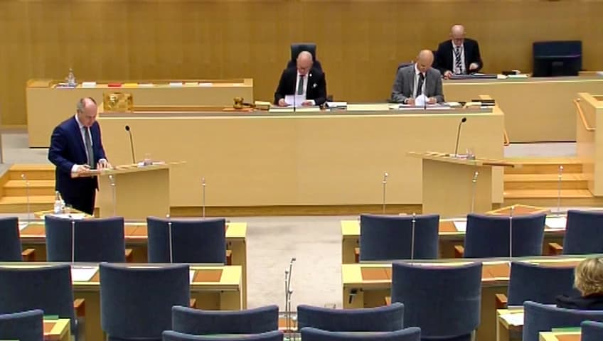 Stillbild från Interpellationsdebatt, Byråkratiseringen av polisen