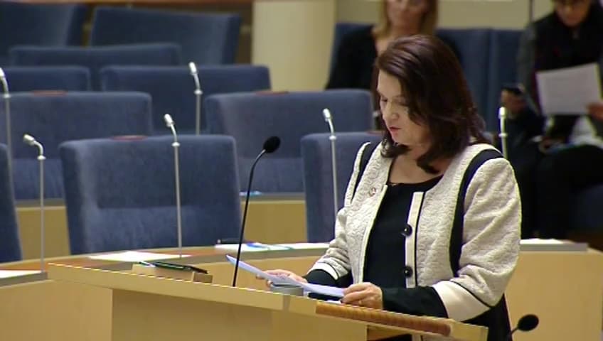 Stillbild från Interpellationsdebatt, Miljön inom handelsavtalen