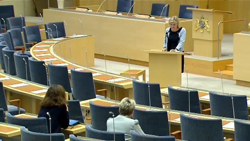 Stillbild från Interpellationsdebatt, Ridning som förebyggande friskvårdsarbete