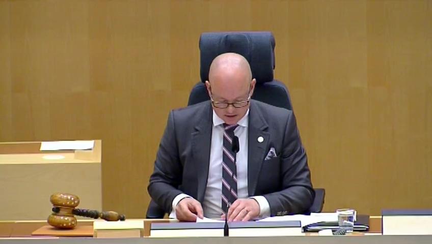 Stillbild från Debatt om förslag, Redovisning av AP-fondernas verksamhet t.o.m. 2016