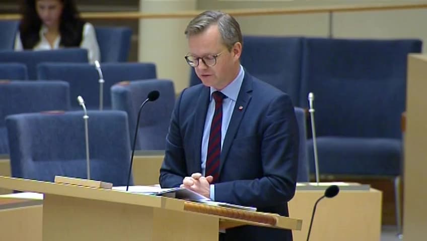 Stillbild från Interpellationsdebatt, Anslag för ökat företagande