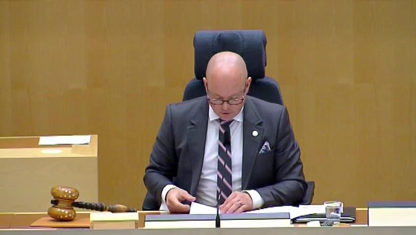 Stillbild från Debatt om förslag, Regelförenkling för sjöfarten