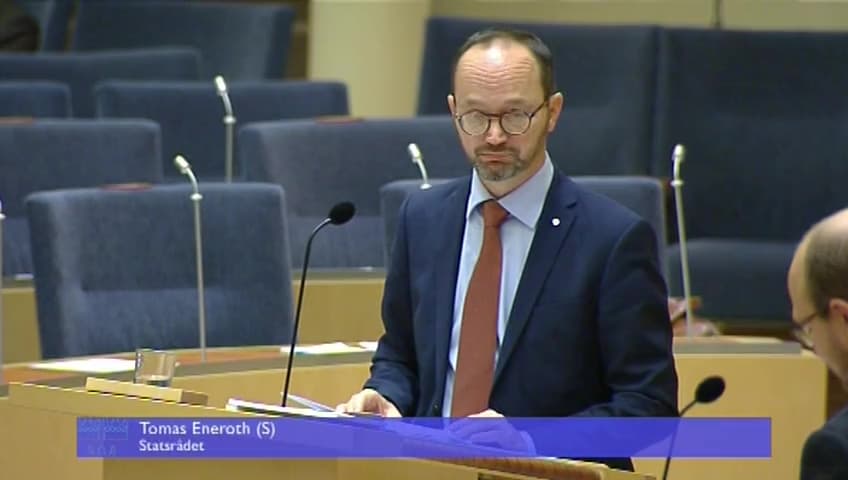 Stillbild från Interpellationsdebatt, Arlandas roll som hubb i norra Europa