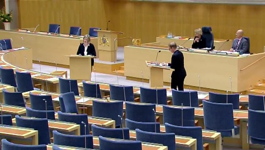 Stillbild från Interpellationsdebatt, Ineffektiva klimatsatsningar