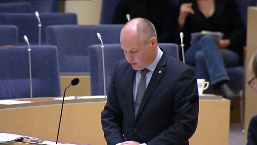 Stillbild från Interpellationsdebatt, Falsklarm med VMA i Stockholms län